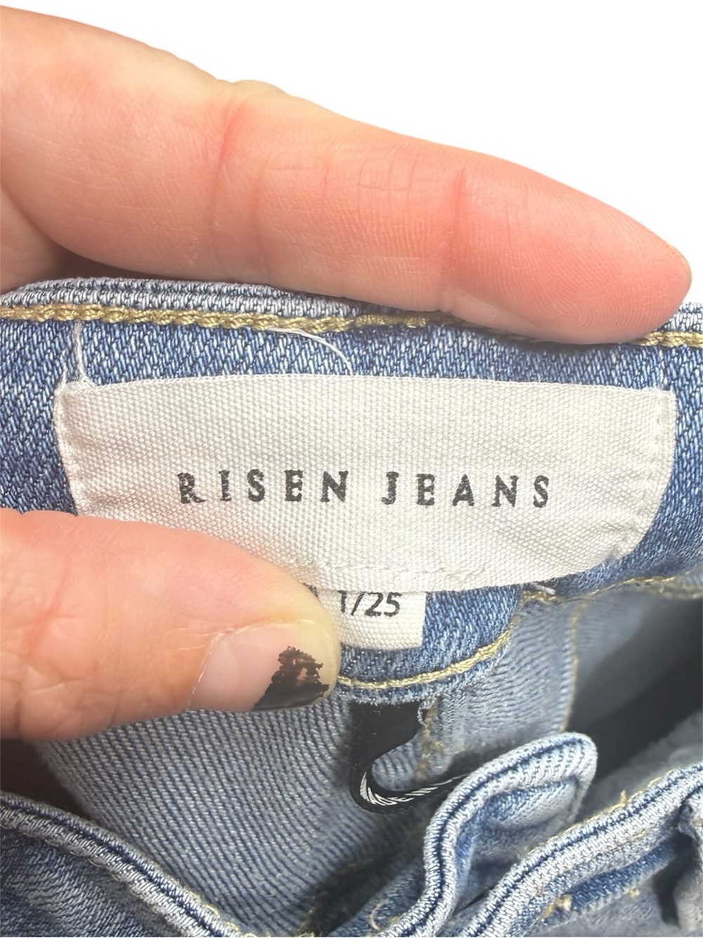 Risen Jeans Wide Leg Cropped Raw Hem High Rise Light Wash Denim Size 1/25 - Picture 6 of 8